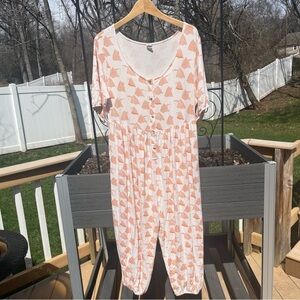 Kate Quinn Women’s Short Sleeve Bamboo Stretch Beach Tent Jumpsuit Romper Sz XL